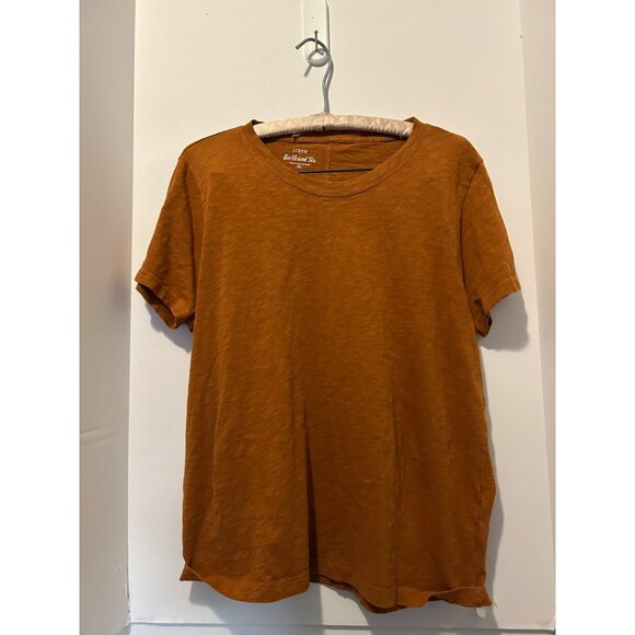 J Crew Tops - J Crew Women Sz XL Girlfriend Crewneck Tee Shirt 100% Cotton Burnt Orange Rust S